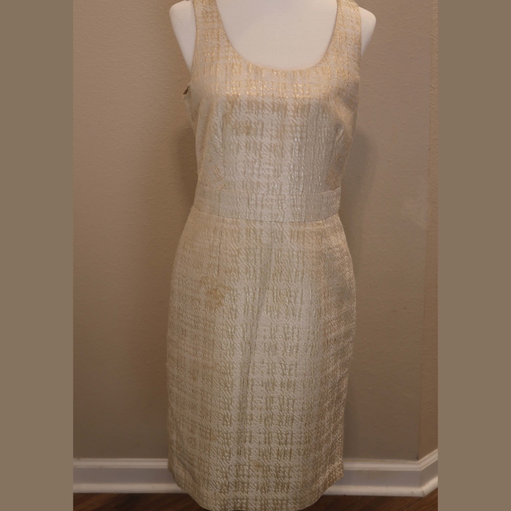 Banana Republic Gold & Cream Cocktail Dress